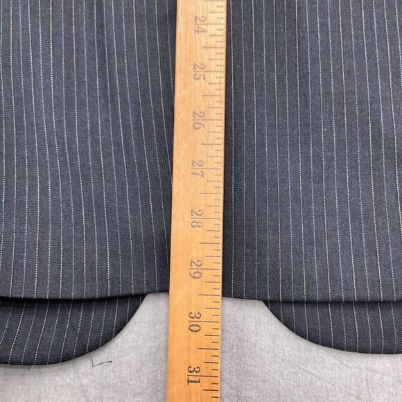 Jos A Bank Suit Men 40S/32Wx28L Gray Blue Pinstripe Signature Gordon Cuff Wool - Picture 7 of 16